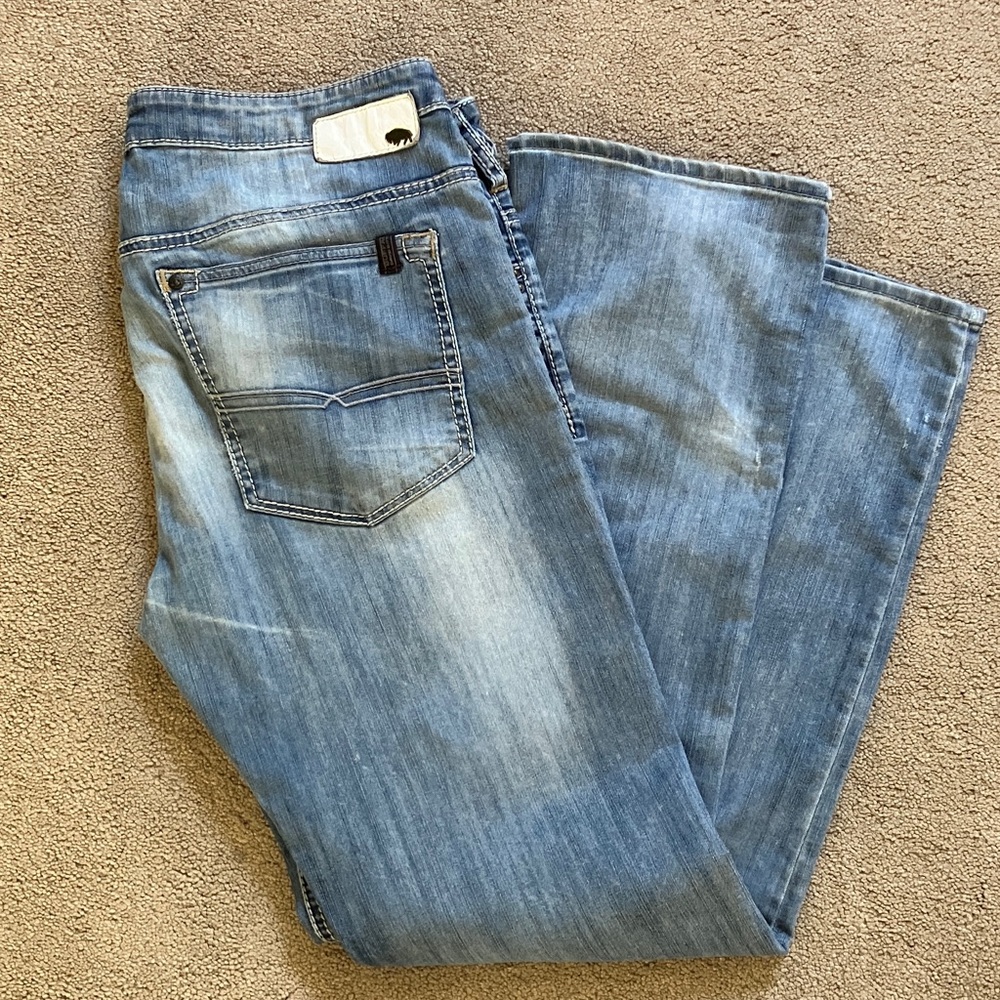 Buffalo David Bitton Men's Six Slim Jeans - Light Blue 36”x 32”